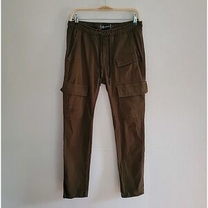Akademiks Pull On Cargo Pants Olive Green Medium Casual Military Streetwear Tech